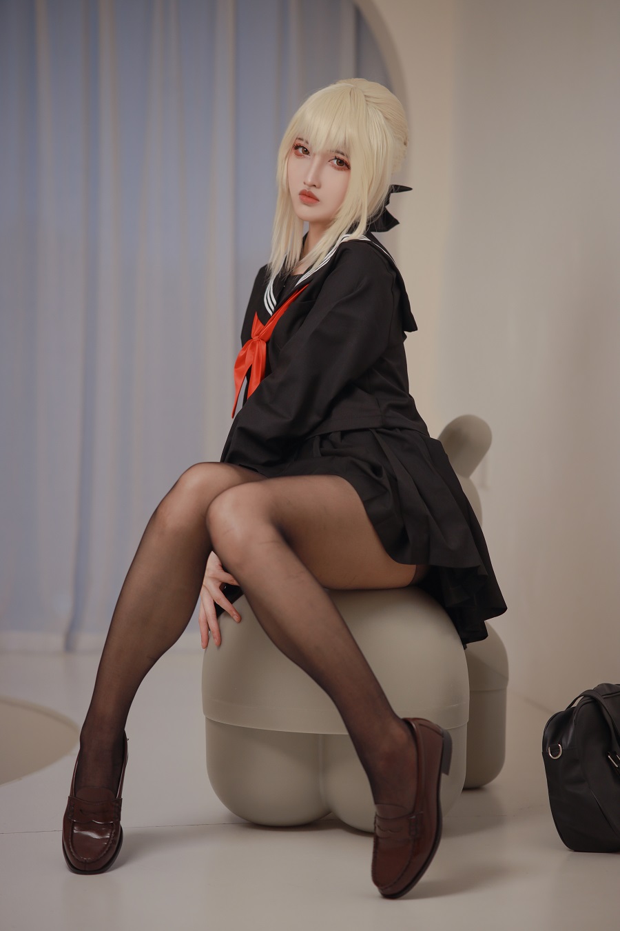 山崎怜Rei-FGO-黑saber·阿尔托莉雅·alter手办下着+水手服[132P] 小姐姐 预览2图