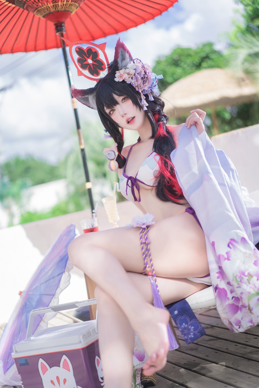 阿包也是兔娘-蔚蓝档案-狐坂若藻泳装[32P] 小姐姐 预览1图