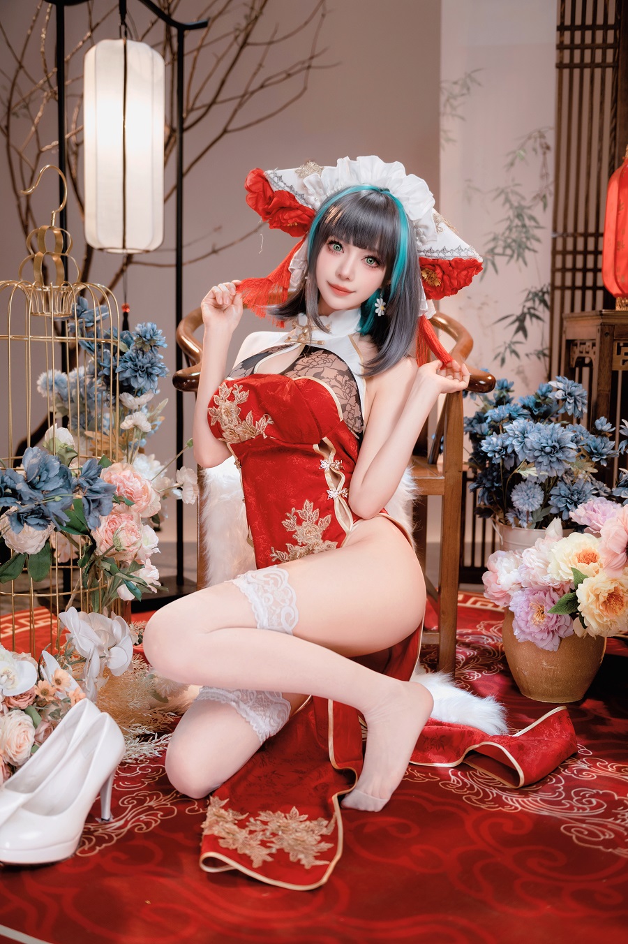 Shika小鹿鹿-碧蓝航线写真本-柴郡新春旗袍[16P] 小姐姐 预览1图
