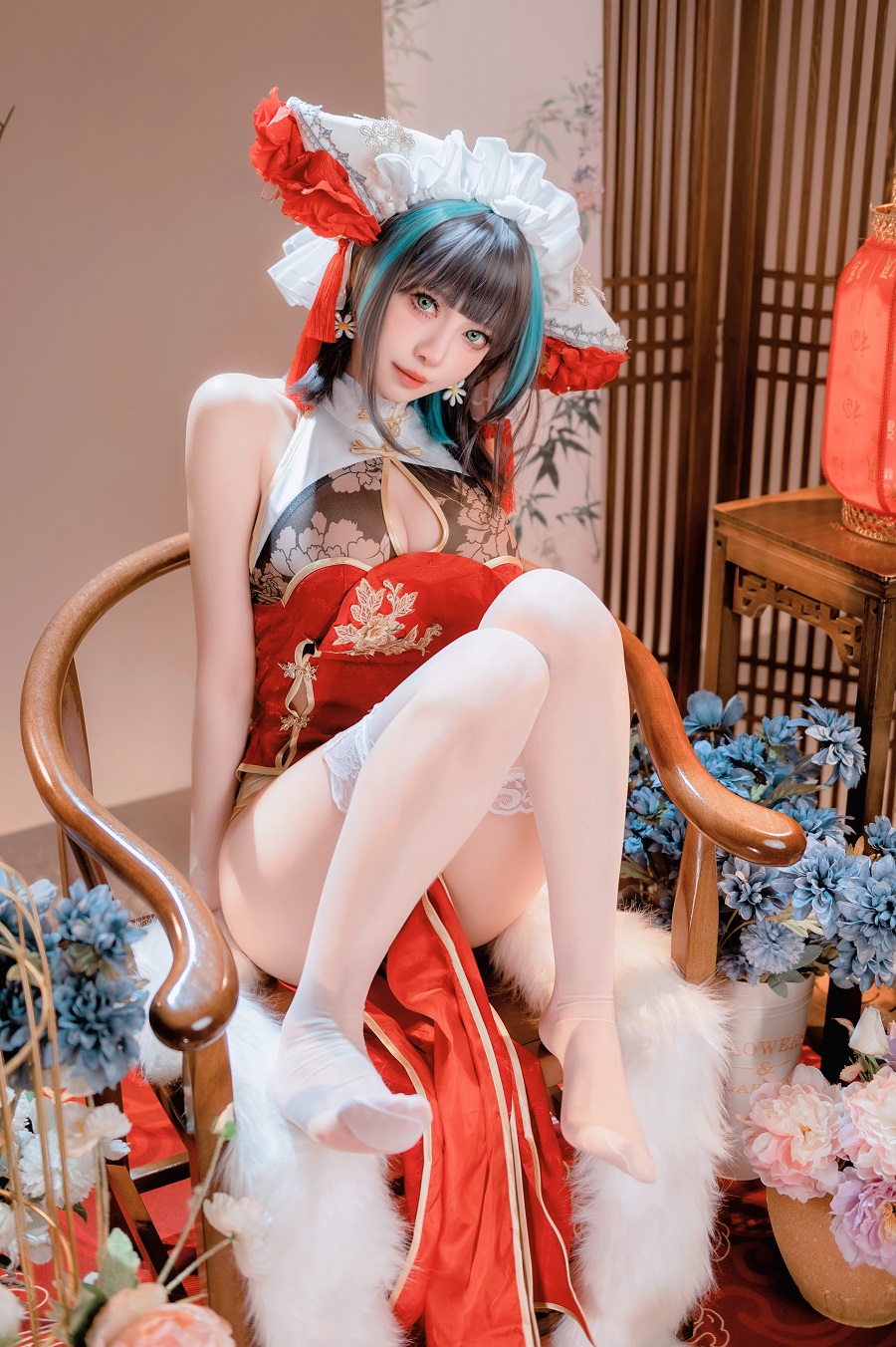 Shika小鹿鹿-碧蓝航线写真本-柴郡新春旗袍[16P] 小姐姐 预览2图