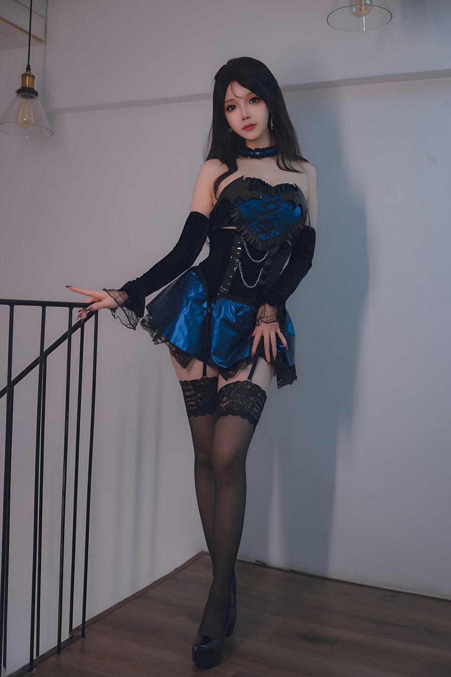 雪晴Astar-蓝色蕾丝短裙[53P+1V] 小姐姐 预览1图
