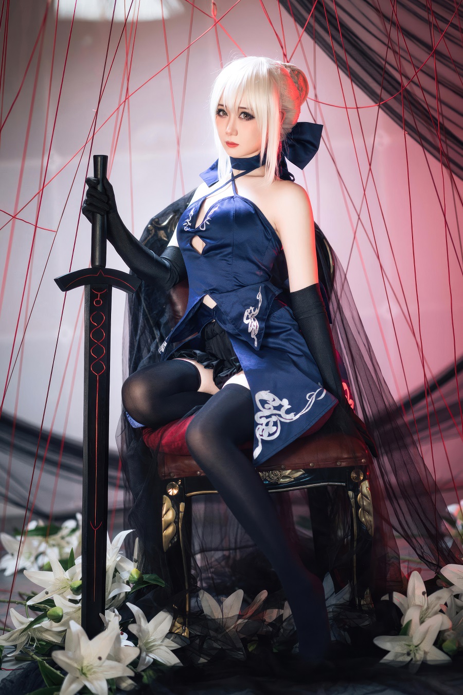 焖焖碳-FGO-黑Saber三破礼服[30P] 小姐姐 预览2图