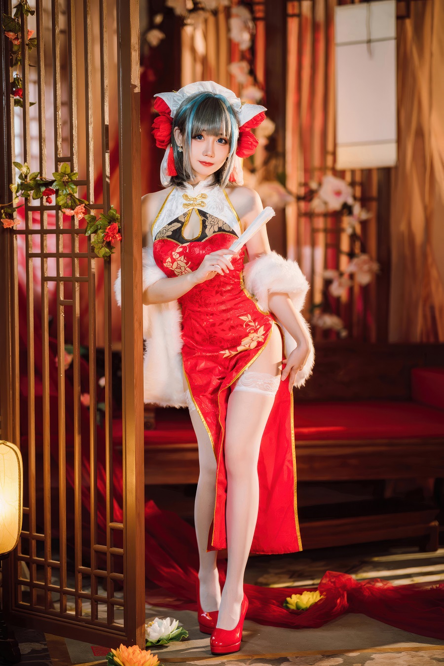 焖焖碳-碧蓝航线-柴郡新春旗袍[29P] 小姐姐 预览1图