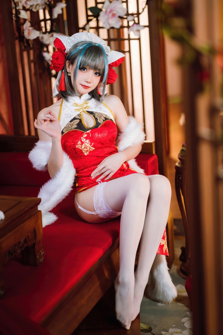 焖焖碳-碧蓝航线-柴郡新春旗袍[29P] 小姐姐 预览2图