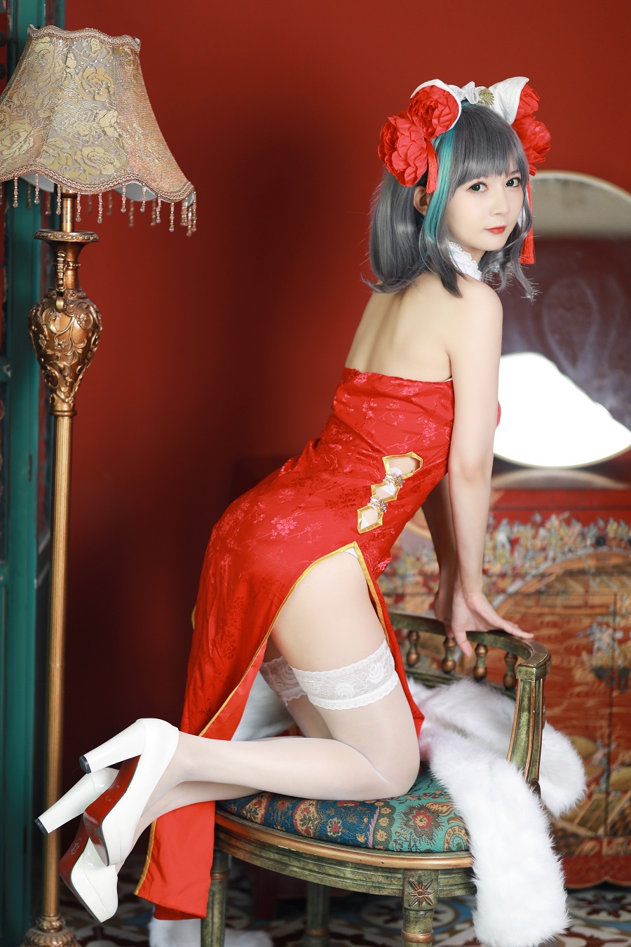 51酱-碧蓝航线-柴郡新春旗袍[12P] 小姐姐 预览3图