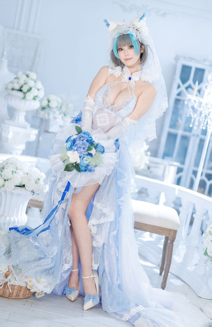 蜜汁猫裘-碧蓝航线-柴郡花嫁[134P+2V] 小姐姐 预览1图